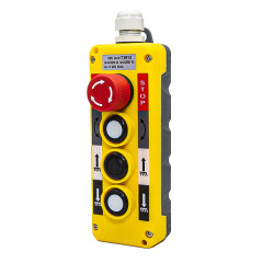 Пост кнопочный, ПКТ T3813, 5А, 500В, IP65, 3+1 кнопки (3NO+3NO+1NC STOP)