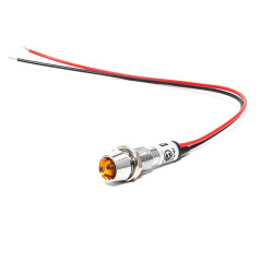 XD8-1W-XD001101 Светодиод индикаторный с держателем, 12В, желтый