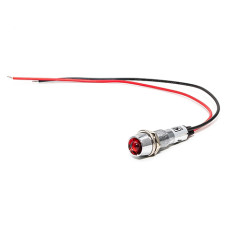 XD8-1W-XD001099 Светодиод индикаторный с держателем, 12В, красный