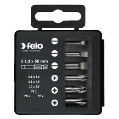 03092516 Набор бит SL/PZ/PH Industrial  50 мм в кейсе, 6 шт., Felo