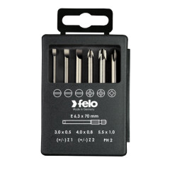 03192716 Набор бит SL/Z (+/-) Industrial 73 мм в кейсе, 6 шт., Felo