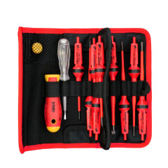 06381204 Набор стержней диэлектрических SL/PH/PZ/TX и рукоятка E-SMART в поясной сумке, 12шт Felo