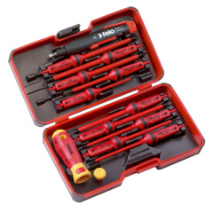 06391316 Набор стержней диэлектрических SL/PH/PZ/Z (+/-) и рукоятка E-SMART с универсальным ключом для ящиков в кейсе, 14 шт Felo