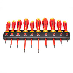 41491093 Набор отверток диэлектрических SL/PZ/PH/Tx Ergonic на стальной стойке, 10 шт Felo