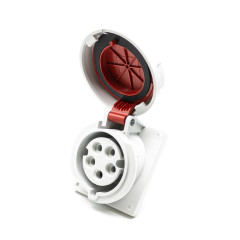 Розетка силовая встраиваемая 5Р 32А 400В IP67 наклонная 20° ZH1551 JESIRO